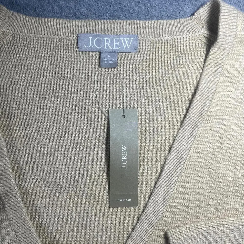 New JCREW Woman’s Size S V-neck Sweater Blazer in Beige BX466 LKH Color